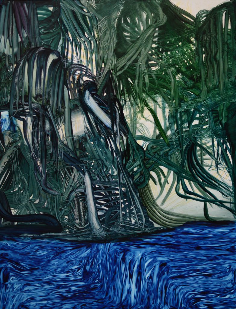 Furtherst Source, oil, enamel on canvas, 170x130cm, 2022